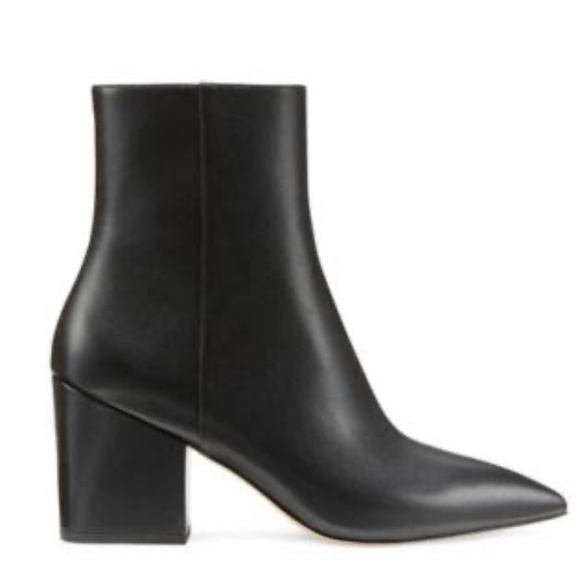 STUART WEITZMAN Avenue 75 Block Bootie Black Smooth Calf Leather - Picture 9 of 9